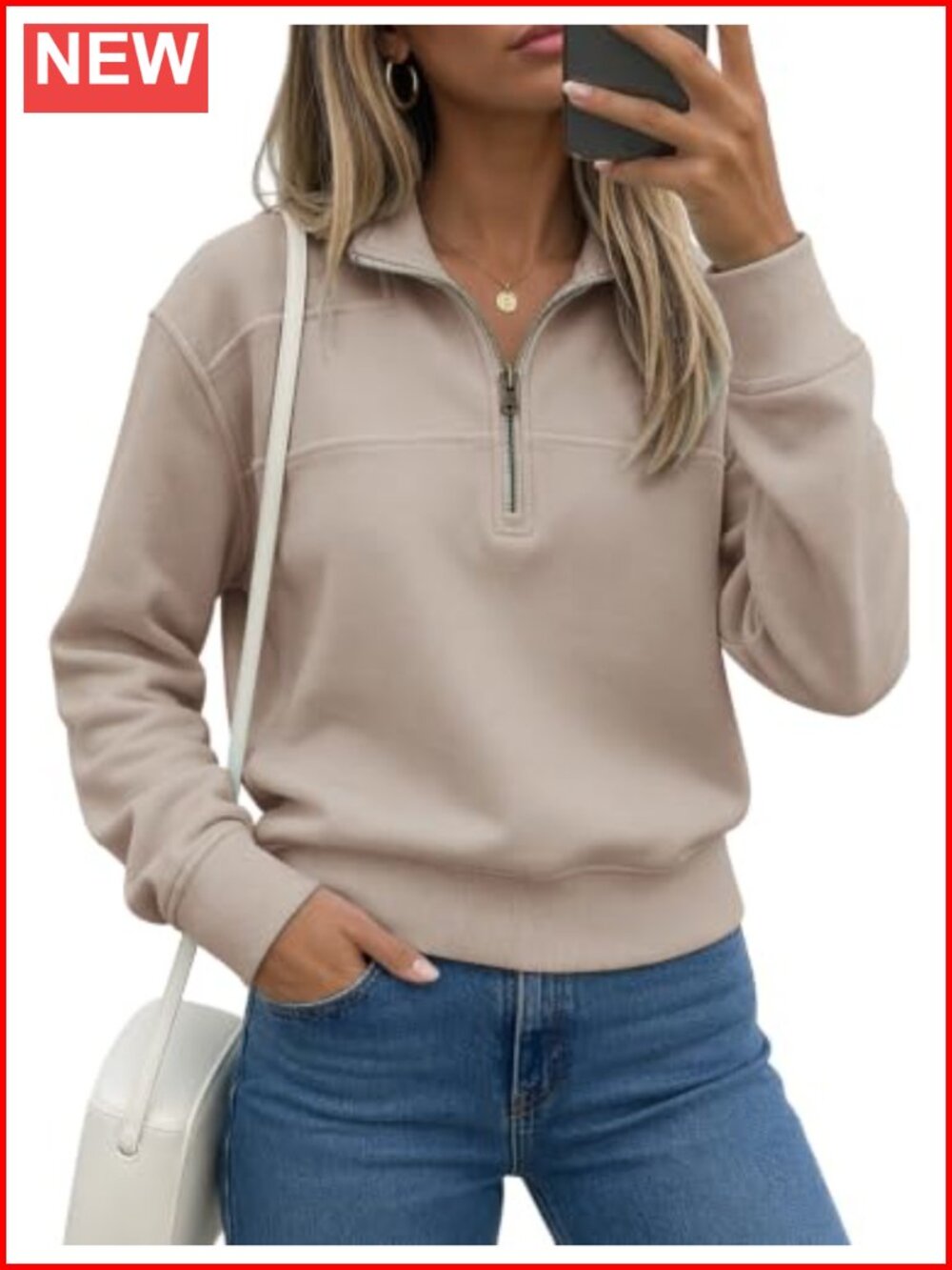 Women's Quarter Zip Fleece Sweatshirt Long Sleeve Stand Collar Pullover